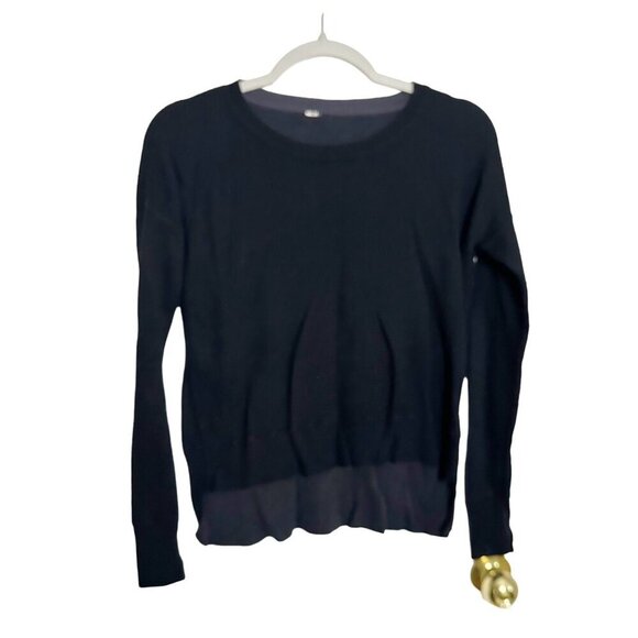 Lululemon Pure Balance Sweater Long Sleeve Cashmere Blend Black Size 8 - Picture 1 of 6